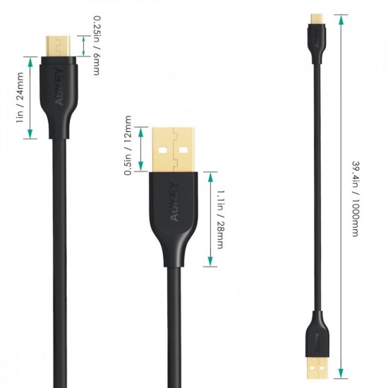 CB-MD1 Black szybki kabel Quick Charge micro USB-USB | 1m | 5A | 480 Mbps