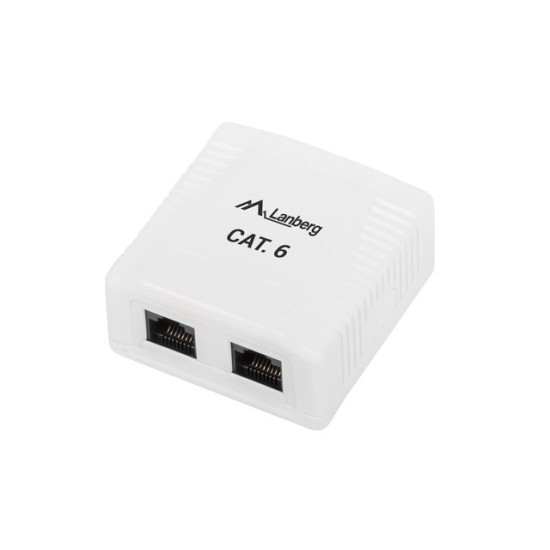 Gniazdo natynkowe 2x RJ45 Kat.6 białe 