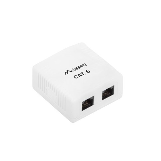 Gniazdo natynkowe 2x RJ45 Kat.6 białe 