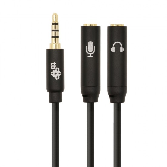 Kabel 3,5mm Mini Jack - 2x 3,5mm Mini Jack M/F adapter 30cm