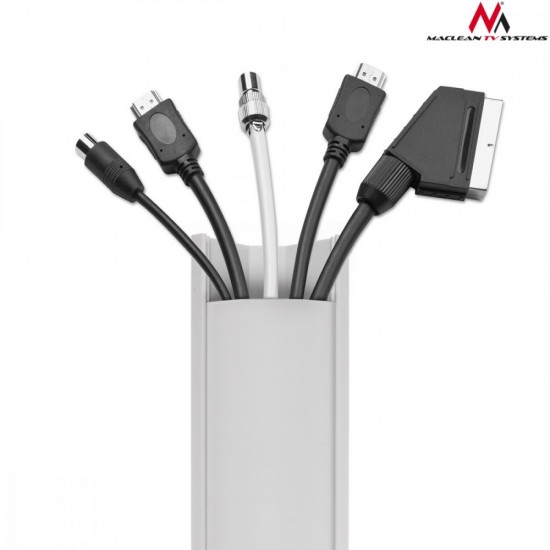Listwa maskująca kanał kablowy 1.5m 43x23 mm Biała MCTV-575 z taśmą