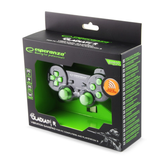 GAMEPAD BEZPRZEWODOWY 2.4GH PS3/PC GLADITOR