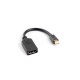 Adapter mini Displayport (M) -> DisplayPort (F) na kablu 10cm    czarny 