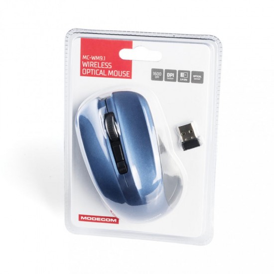 WM9.1 CZARNO-NIEBIESKA BEZPRZEWODOWA MYSZ OPTYCZNA