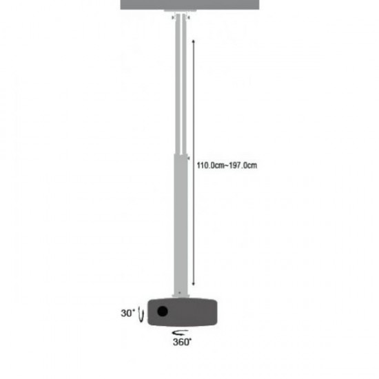 Ramię do projektora 110 -190cm sufitowe, 15kg, srebrne Ramię do projektora 110 -190cm sufitowe, 15kg, srebrne