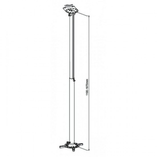 Ramię do projektora 110 -190cm sufitowe, 15kg, srebrne Ramię do projektora 110 -190cm sufitowe, 15kg, srebrne