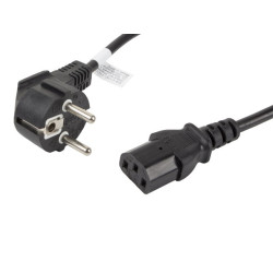 Kabel zasilający CEE 7/7 - IEC 320 C13 VDE 1.8M czarny 