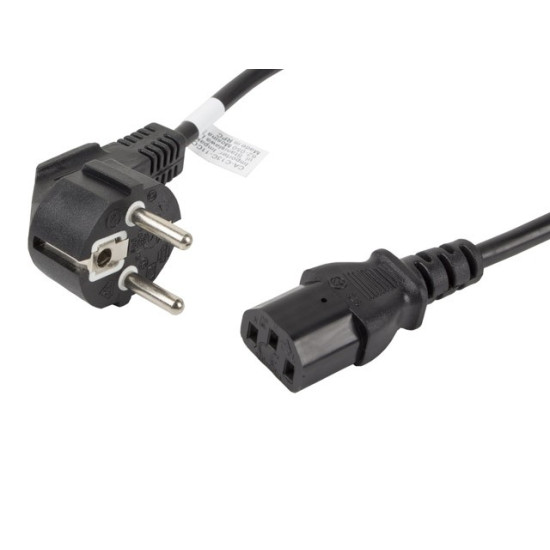 Kabel zasilający CEE 7/7 - IEC 320 C13 VDE 1.8M czarny 