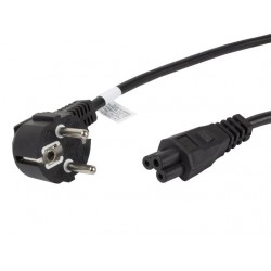 Kabel zasilający Laptop (MIKI) IEC 7/7 - IEC 320 C5 1.8M VDE czarny
