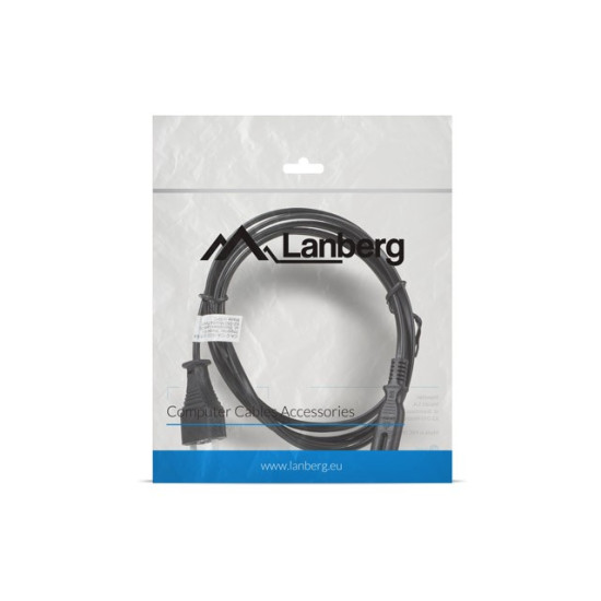 Kabel zasilający EURO (radiowy) CEE 7/16 - IEC 320 C7 1.8M       czarny