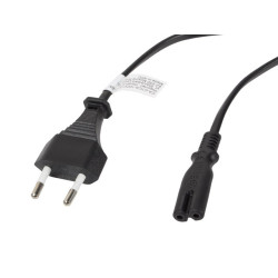 Kabel zasilający EURO (radiowy) CEE 7/16 - IEC 320 C7 1.8M       czarny