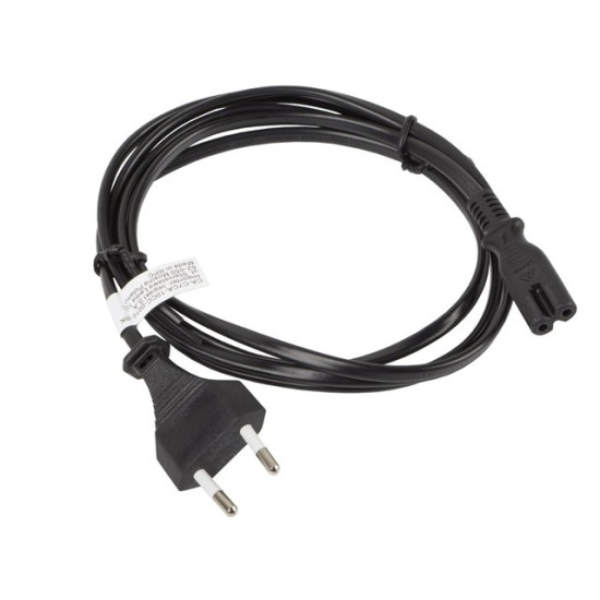 Kabel zasilający EURO (radiowy) CEE 7/16 - IEC 320 C7 1.8M       czarny