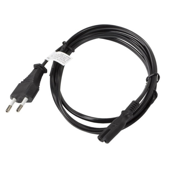 Kabel zasilający EURO (radiowy) CEE 7/16 - IEC 320 C7 1.8M       czarny