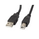 Kabel USB 2.0 AM-BM 1.8M Ferryt czarny 
