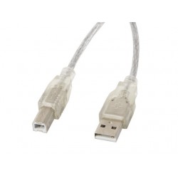 Kabel USB 2.0 AM-BM 3M Ferryt przezroczysty  Kabel USB 2.0 AM-BM 3M Ferryt przezroczysty