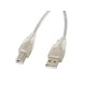 Kabel USB 2.0 AM-BM 3M Ferryt przezroczysty 