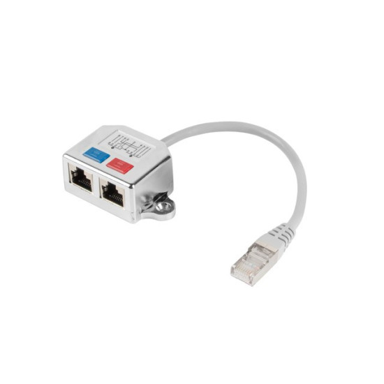 Adapter rodzielacz LAN RJ-45 - 2x RJ-45 FTP 