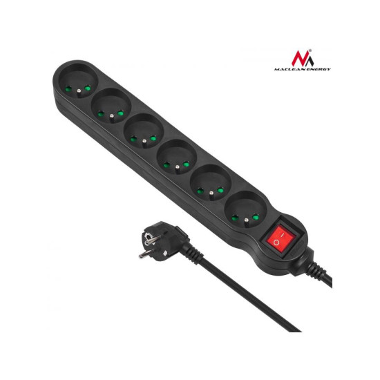 Listwa zasilająca 6g 3m MCE187 2300W czarna