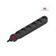 Listwa zasilająca 6g 3m MCE187 2300W czarna