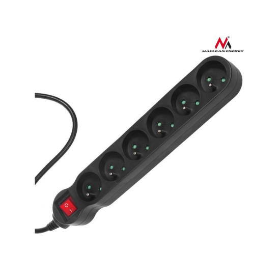 Listwa zasilająca 6g 3m MCE187 2300W czarna