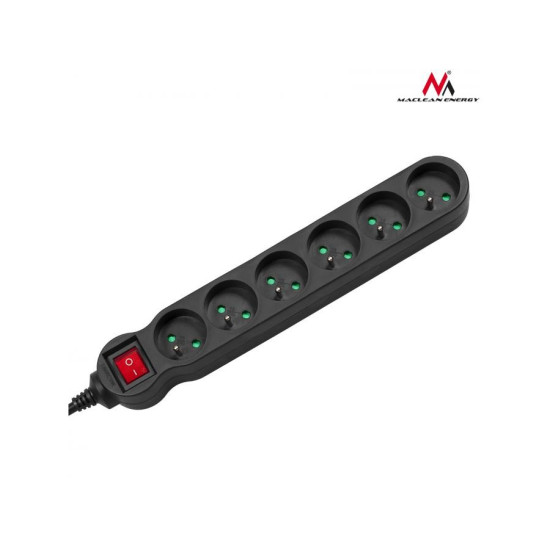Listwa zasilająca 6g 5m MCE188 2300W czarna
