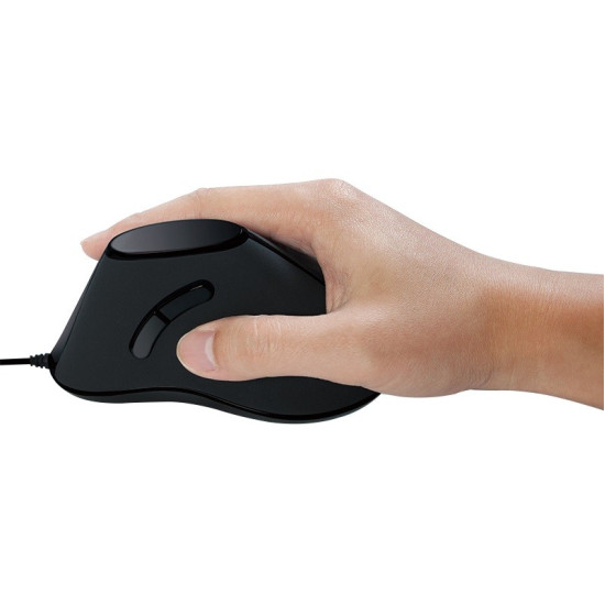 Ergonomiczna mysz optyczna, pionowa, USB, czarna