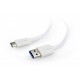 Kabel USB 3.0 C AM/CM 1m/biały