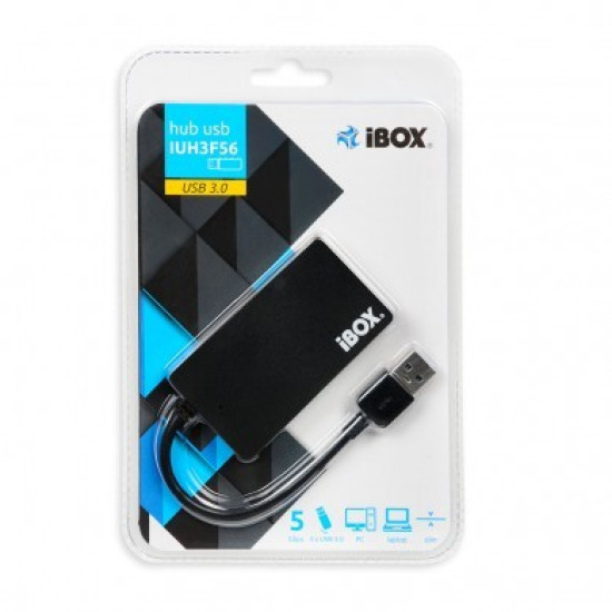 Hub USB 3.0 Czarny 4-porty, slim IUH3F56 (4x USB 3.0)