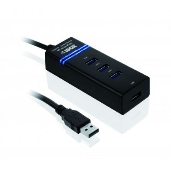 Hub USB 3.0 Czarny 4-porty IUH3FB (4x USB 3.0)