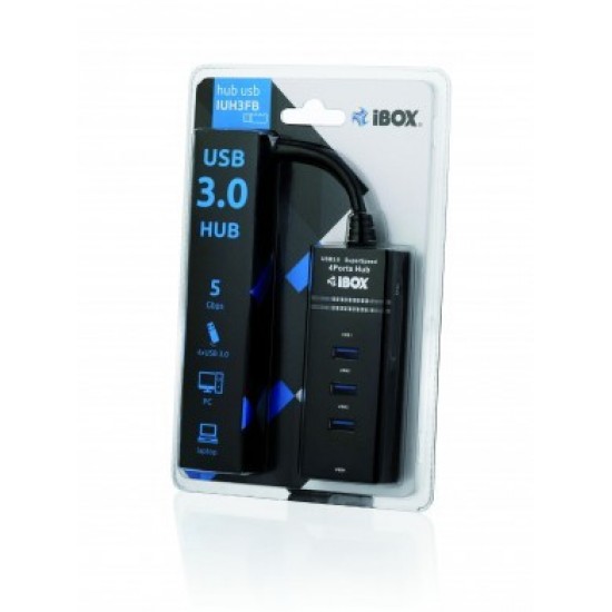 Hub USB 3.0 Czarny 4-porty IUH3FB (4x USB 3.0)