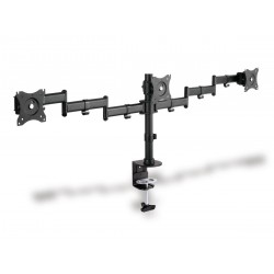Stojak biurkowy potrójny z zaciskiem, 3xLCD, max. 27, max. obciążenie 8kg, uchylno-obrotowy 360