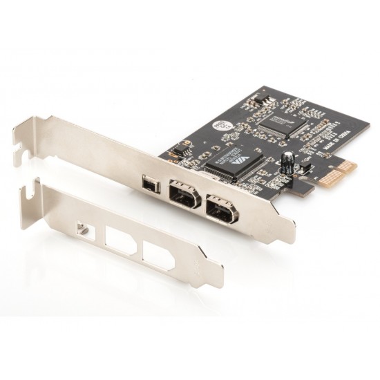 Karta/Kontroler Firewire (400) PCI Exp., 2xZew. 1xZew.(Mini) IEEE1394a 6pin+Mini,Low Profile,VT6308P