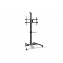 Stojak mobilny pojedynczy z półką, 1xLCD, max. 70