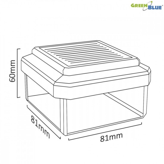 Lampa solarna na słupek LED 80x80 GB127 Daszek kopertowy