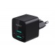 PA-U32 Black Mini ultraszybka ładowarka sieciowa 2xUSB AiPower 4.8A 12W 