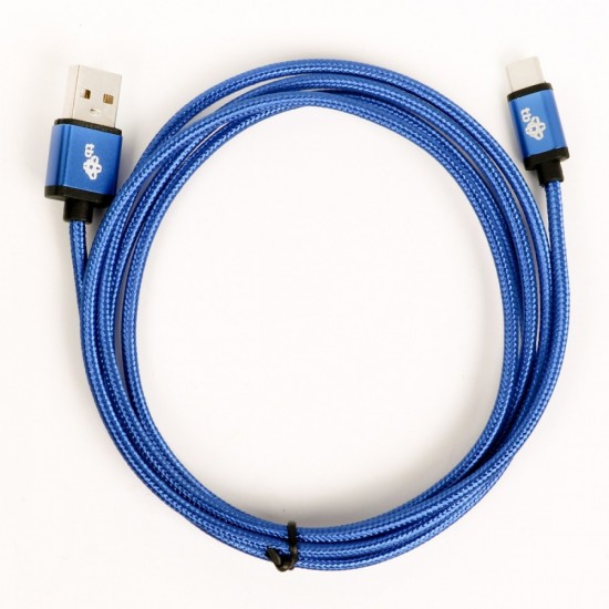 Kabel USB-USB C 1.5m niebieski sznurek 