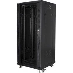 Szafa stojąca Rack 19 27U 600x600mm czarna (drzwi szklane) 
