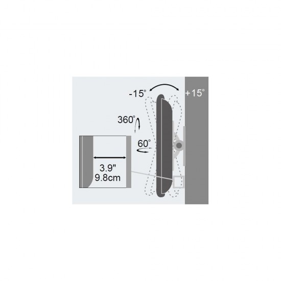 Uchwyt ścienny do TV LCD/LED 13-30cali 23kg VESA pełna regulacja biały