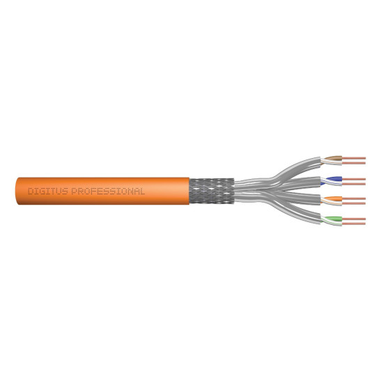 Kabel S/FTP kat. 7 100m (rolka) LS0H-3 drut pomarańczowy