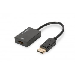 Kabel adapter DisplayPort z zatrzaskiem 1080p 60Hz FHD Typ DP/HDMI A M/Ż czarny 0,2m