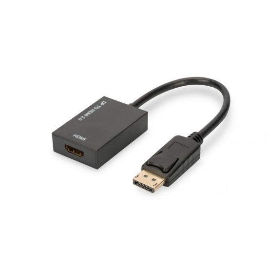 Kabel adapter DisplayPort z zatrzaskiem 1080p 60Hz FHD Typ DP/HDMI A M/Ż czarny 0,2m
