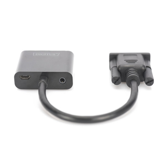 Konwerter/adapter audio-video VGA do HDMI, 1080p FHD, z audio 3.5mm MiniJack