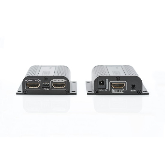Przedłużacz/Extender HDMI do 50m po skrętce Cat.6/7 UTP, 1080p 60Hz FHD, HDCP 1.2, IR, audio(zestaw)
