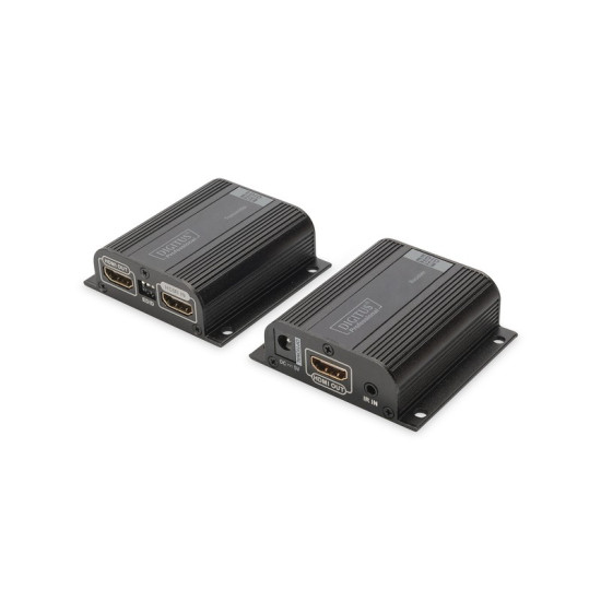 Przedłużacz/Extender HDMI do 50m po skrętce Cat.6/7 UTP, 1080p 60Hz FHD, HDCP 1.2, IR, audio(zestaw)