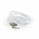 Kabel USB Typ-C oplot tekstylny/1.8m/srebrny 