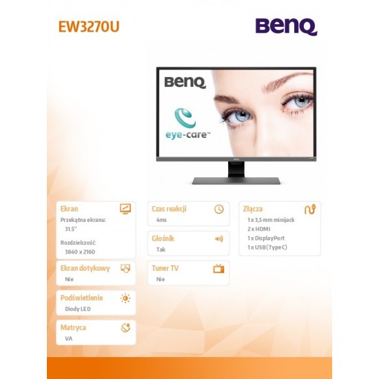 Monitor 32 EW3270U 4K LED 4ms/3000:1/HDMI/CZARNY 