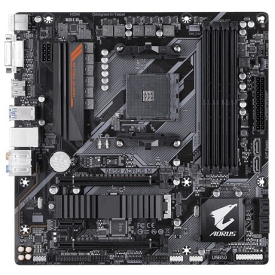 Płyta główna B450 AORUS M AM4 B450 4DDR4 DVI/HDMI M.2 uATX