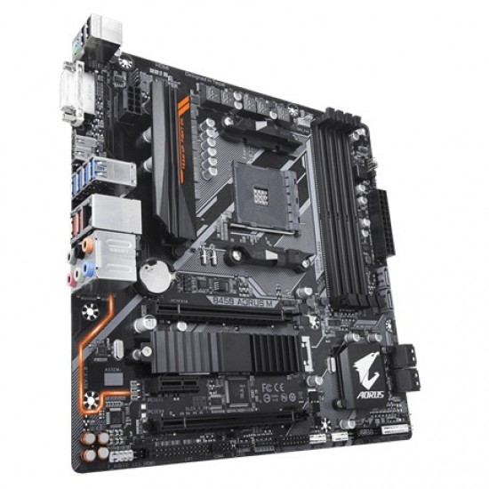 Płyta główna B450 AORUS M AM4 B450 4DDR4 DVI/HDMI M.2 uATX