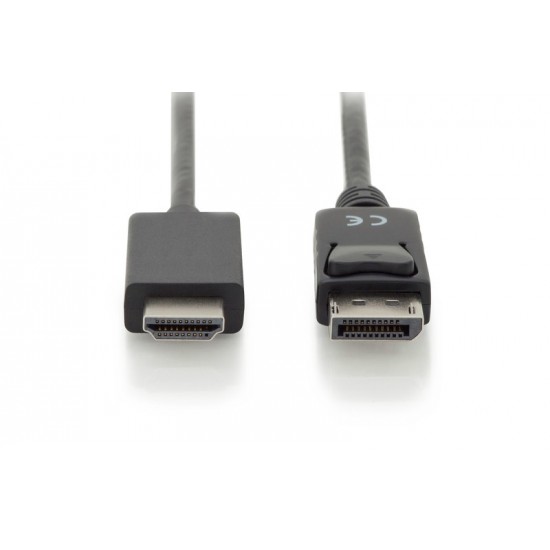 Kabel adapter DisplayPort 1.2 z zatrzaskiem 4K 60Hz UHD Typ DP/HDMI A M/M czarny 3m