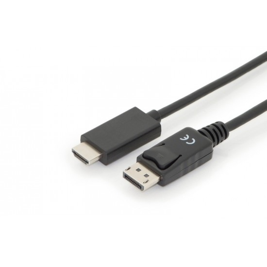 Kabel adapter DisplayPort 1.2 z zatrzaskiem 4K 60Hz UHD Typ DP/HDMI A M/M czarny 3m